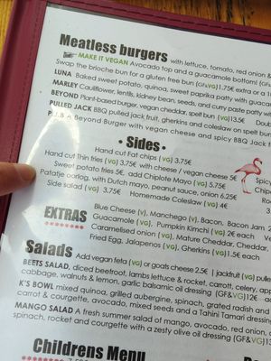 Menu at Project Social in Ibiza