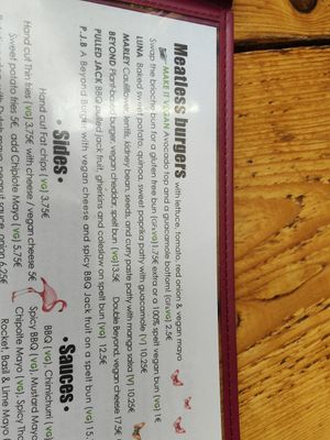 Menu at Project Social in Ibiza