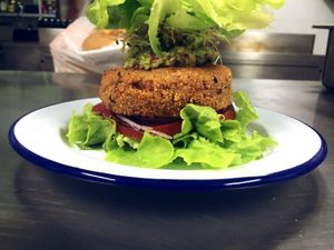 vegy burger at Project Social in Ibiza