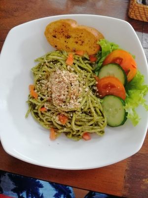 Pesto pasta at Canix Coffee in Ubud