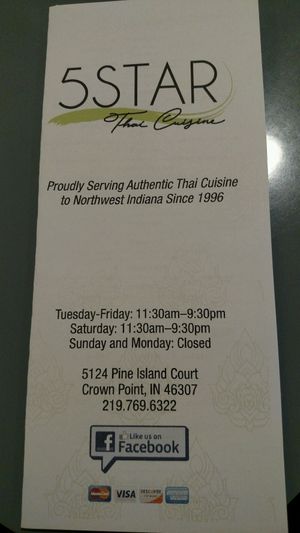 5 Star Thai at Five Star Thai Cuisine in Crown Point