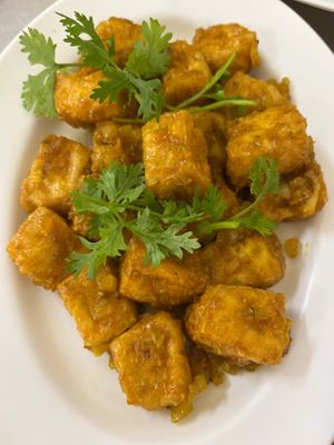 Citronella tofu with red pepper at Thanh Tinh - Quang Trung in Chau Doc