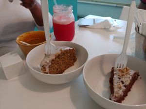 Lemon Cake(left) and Carrot Cake(right) at Bori Vegan in Guaynabo