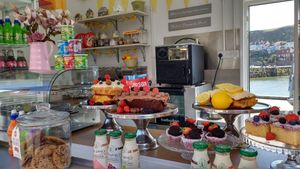 Come and visit us and try our delicious homemade cakes and our vegan homemade cakes and hot puds too. We also make vegan birthday cakes too. All our our cakes are made with time care and love. at Grandma June's - Food Cart in Whitby