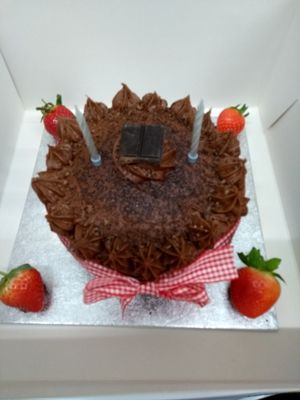 Vegan birthday cake, pre ordered for a special occasion x at Grandma June's - Food Cart in Whitby