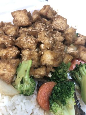 Sesame Tofu with Broccoli and Mixed Vegetables at 7 Asian Kitchen in Clyde