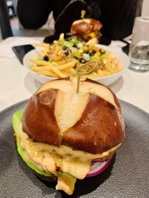 The burger were really good   at P.S. Kitchen in New York City
