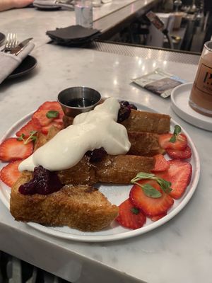 Decadent French toast   at P.S. Kitchen in New York City