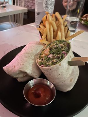 Chicken caesar wrap  at P.S. Kitchen in New York City