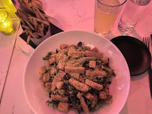 Cesar salad with crispy chk’n  at P.S. Kitchen in New York City