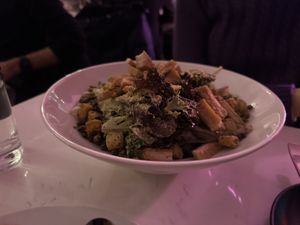 Caesar salad with crispy chicken  at P.S. Kitchen in New York City