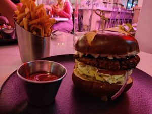Blue cheese burger at P.S. Kitchen in New York City