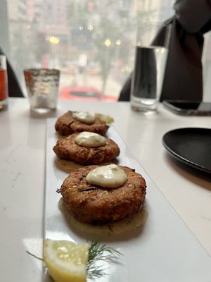Crabby cakes   at P.S. Kitchen in New York City