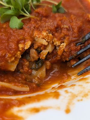 Lasagna inside at P.S. Kitchen in New York City