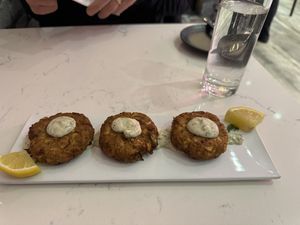 Crabby cakes  at P.S. Kitchen in New York City