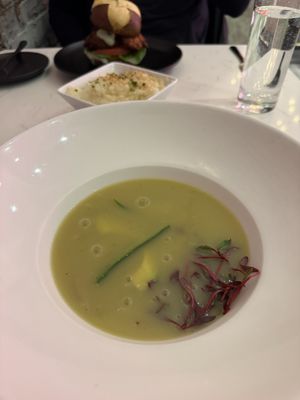 Potato soup - wonderful!  at P.S. Kitchen in New York City