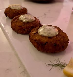 Crabby cakes  at P.S. Kitchen in New York City