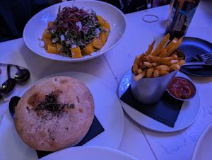 Salad, fries, pie at P.S. Kitchen in New York City