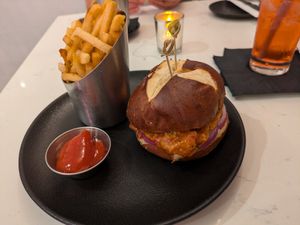 Thai Chilli 'chicken' burger at P.S. Kitchen in New York City