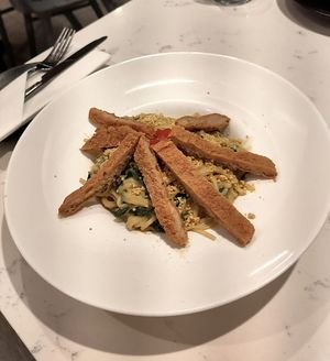 Linguini Alfredo (with crispy chickn as an extra) at P.S. Kitchen in New York City