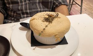 Plant-based chicken pot piee  at P.S. Kitchen in New York City