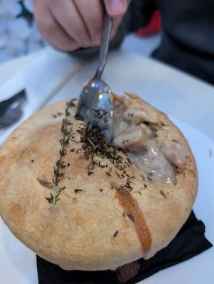 Chicken pot pie, comfort food at its finest! at P.S. Kitchen in New York City