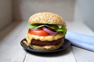 PS burger  at P.S. Kitchen in New York City
