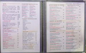 Menu page at P.S. Kitchen at P.S. Kitchen in New York City