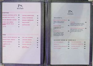 Menu page at P.S. Kitchen at P.S. Kitchen in New York City