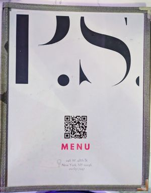 Menu page at P.S. Kitchen at P.S. Kitchen in New York City