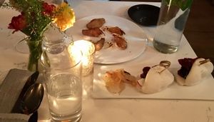 Their famous buns (so good) and complementary fried artichoke at P.S. Kitchen in New York City