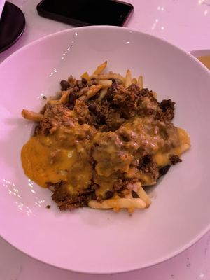 Chili cheese friess  at P.S. Kitchen in New York City