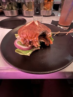Buffalo maitake sandwich   at P.S. Kitchen in New York City