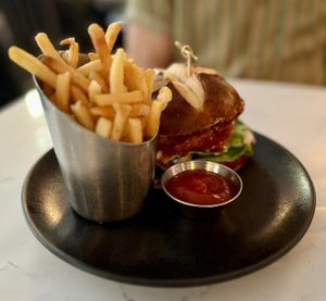 Sweet Thai kitchen w/ fries  at P.S. Kitchen in New York City