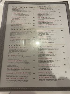 Menu as of today   at P.S. Kitchen in New York City