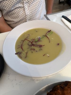 Potato soupp  at P.S. Kitchen in New York City