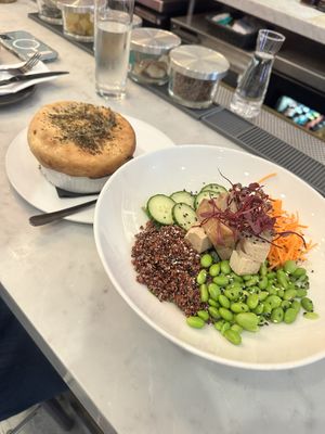 Chicken pot pie and smoked tofu salad special   at P.S. Kitchen in New York City