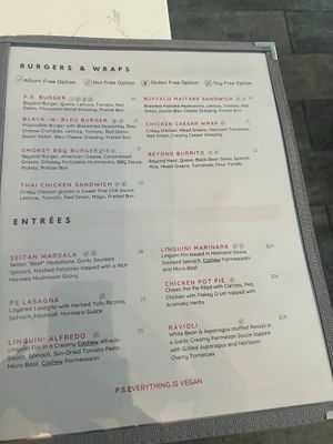 menu at P.S. Kitchen in New York City