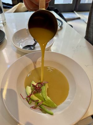 Mom said the Colombian Potato Soup was 10/10  at P.S. Kitchen in New York City