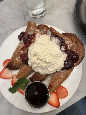 Brunch French toast with crème fraîche   at P.S. Kitchen in New York City