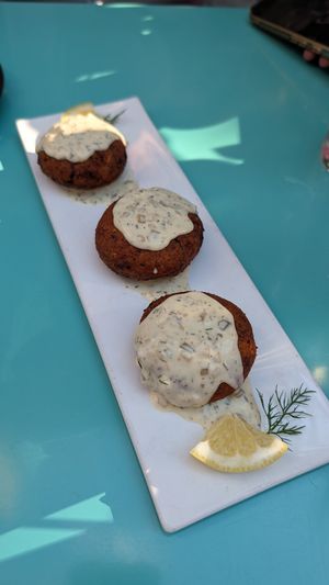 Crabby cakes at P.S. Kitchen in New York City