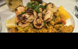 Vegan Scallop Paella at P.S. Kitchen in New York City