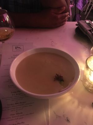 Potato soup! This is the best soup ever!  at P.S. Kitchen in New York City