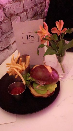 Amazing p.s burger   at P.S. Kitchen in New York City