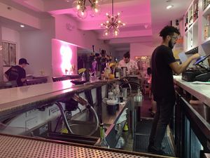 The bar  at P.S. Kitchen in New York City