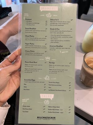 Menu at Milch&Zucker in Berlin
