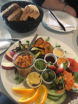 Lovely vegan breakfast platter at Milch&Zucker in Berlin