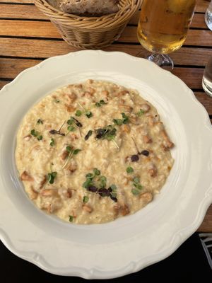 Chantarelle with truffle risoto (315kr)  at Ulla Winbladh in Stockholm