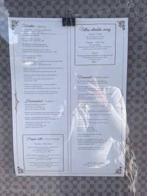 Menu   at Ulla Winbladh in Stockholm