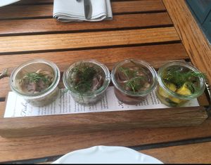 Vegan Swedish ";herring"; platter at Ulla Winbladh in Stockholm